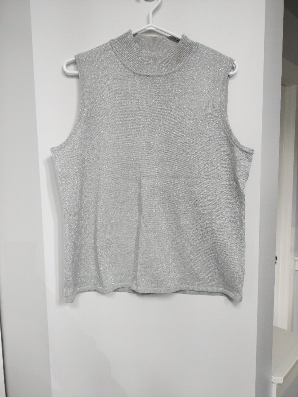 Sparkly TanJay mock sleeveless top